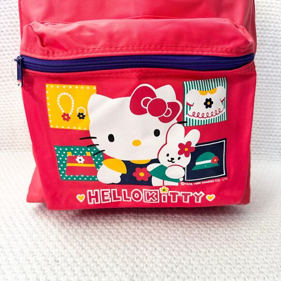 Hello Kitty Sanrio 1996 Miffy Rabbit Red Nylon Vintage Backpack Standard Rare main image 4